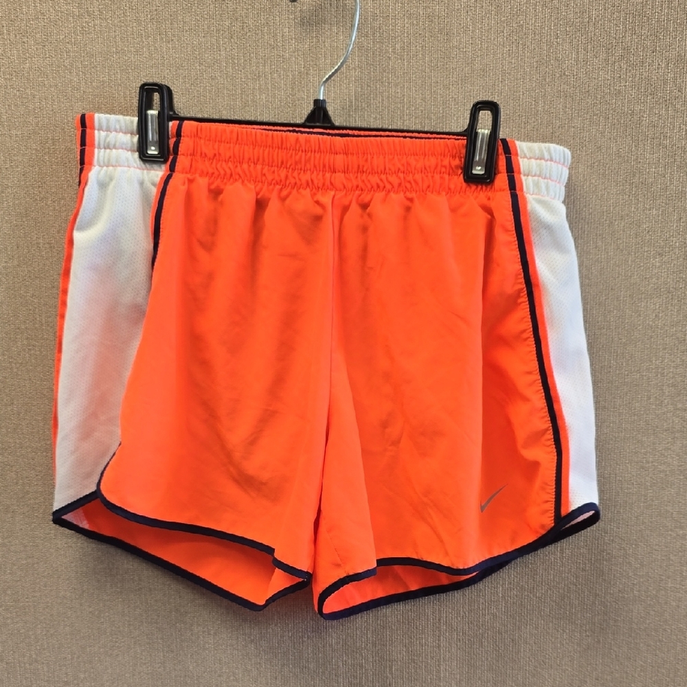 Nike Orange and White Athletic Shorts Moisture-Wicking
